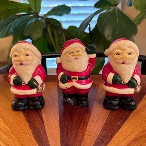 Vintage Santa candle trio